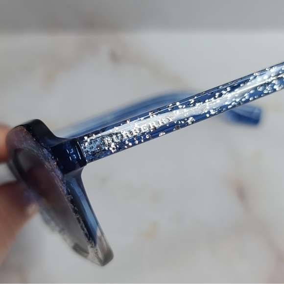 Burberry butterfly bluebird blue glitter sunglasses New - Picture 8 of 11